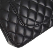 Chanel 2005-2006 Black Lambskin Medium Classic Double Flap Shoulder Bag