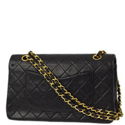 Chanel Black Lambskin Medium Classic Double Flap Shoulder Bag