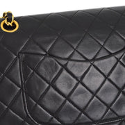 Chanel Black Lambskin Medium Classic Double Flap Shoulder Bag