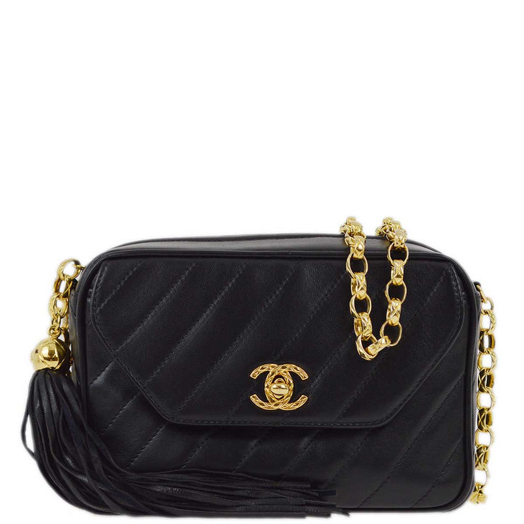 Chanel 1991-1994 Black Lambskin Camera Bag Mini