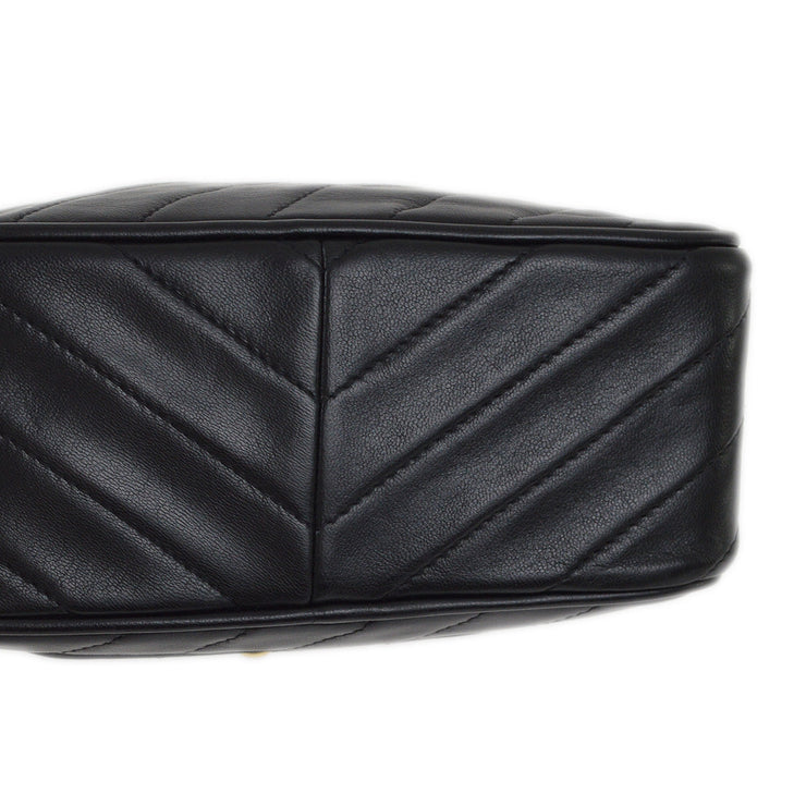 Chanel 1991-1994 Black Lambskin Camera Bag Mini