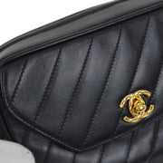 Chanel 1991-1994 Black Lambskin Camera Bag Mini