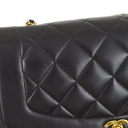 Chanel 1994-1996 Black Lambskin Medium Diana Shoulder Bag