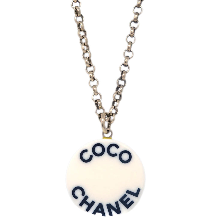 Chanel Gold White Pendant Necklace 07P