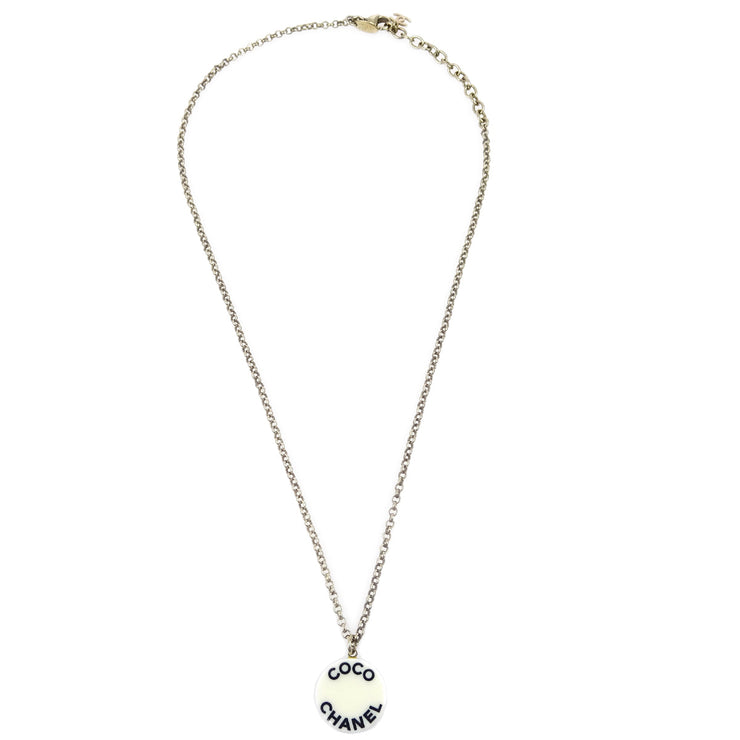 Chanel Gold White Pendant Necklace 07P