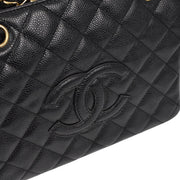 Chanel 2001-2003 Black Caviar Petite Timeless Tote PTT Chain Handbag