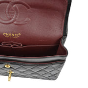 Chanel 2000-2001 Black Lambskin Medium Classic Double Flap Shoulder Bag