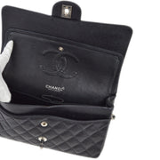 Chanel 2000-2001 Black Caviar Medium Classic Double Flap Shoulder Bag