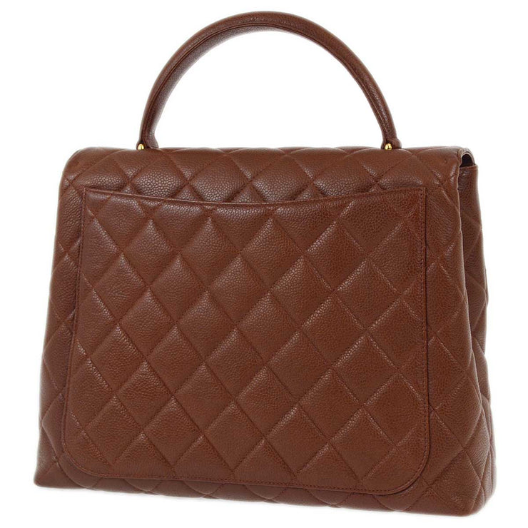 Chanel 2000-2002 Brown Caviar Kelly Handbag