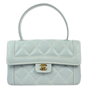 Chanel 2005-2006 Light Blue Calfskin Wild Stitch Handbag