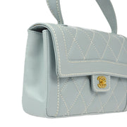 Chanel 2005-2006 Light Blue Calfskin Wild Stitch Handbag