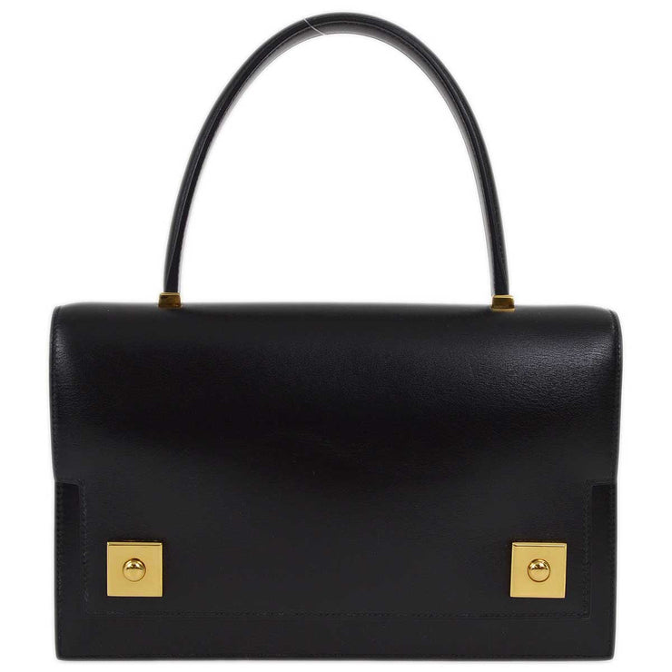 Hermes 1991 Black Box Calf Piano Handbag