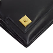 Hermes 1991 Black Box Calf Piano Handbag