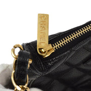 Chanel 2001-2003 Black Caviar Hobo Chain Handbag