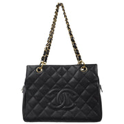 Chanel 2005-2006 Black Caviar Petite Timeless Tote PTT Chain Handbag