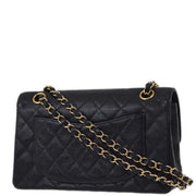 Chanel 2001-2003 Black Caviar Small Classic Double Flap Shoulder Bag