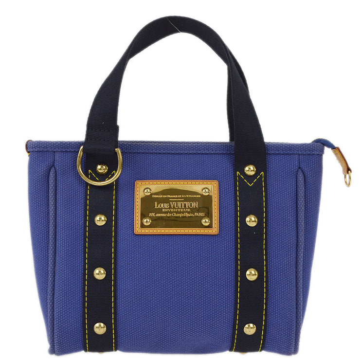 Louis Vuitton 2006 Blue Antigua Cabas PM Tote Bag M40090