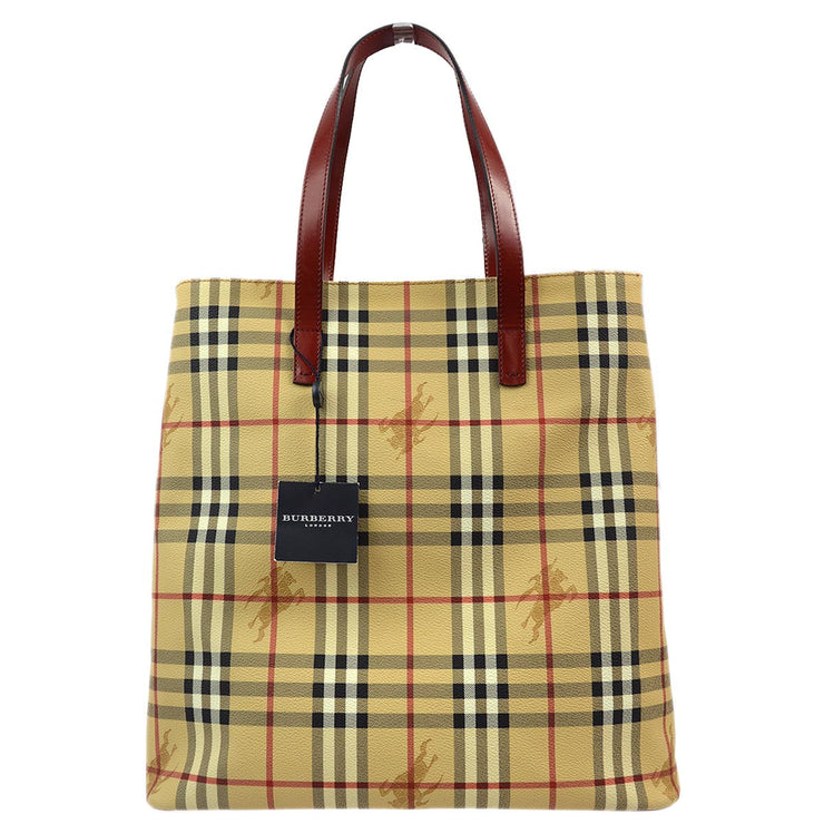 Burberry Beige House Check Tote Handbag