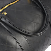 Chanel 1991-1994 Black Lambskin Bicolore 2way Duffle Handbag