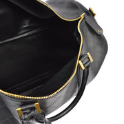 Chanel 1991-1994 Black Lambskin Bicolore 2way Duffle Handbag