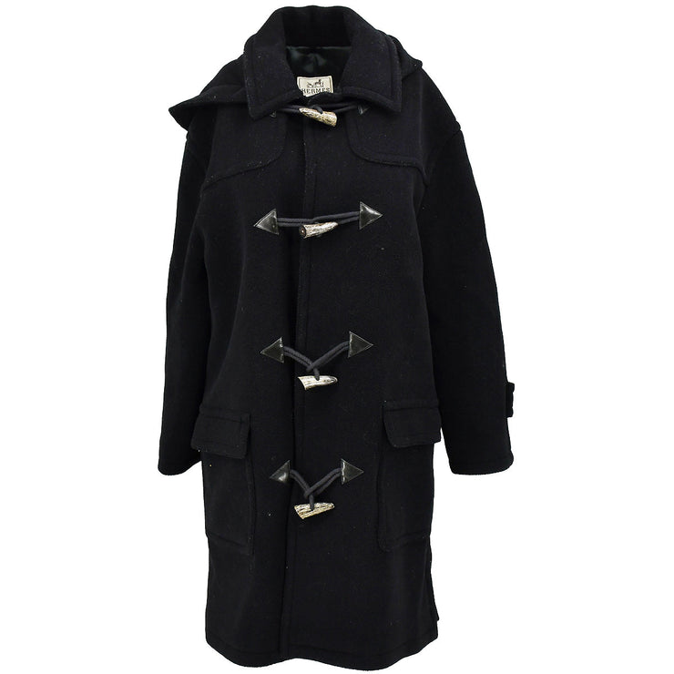 Hermes Hooded Coat Black #44