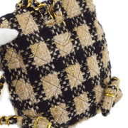 Chanel 1991-1994 Beige Tweed Duma Backpack Large