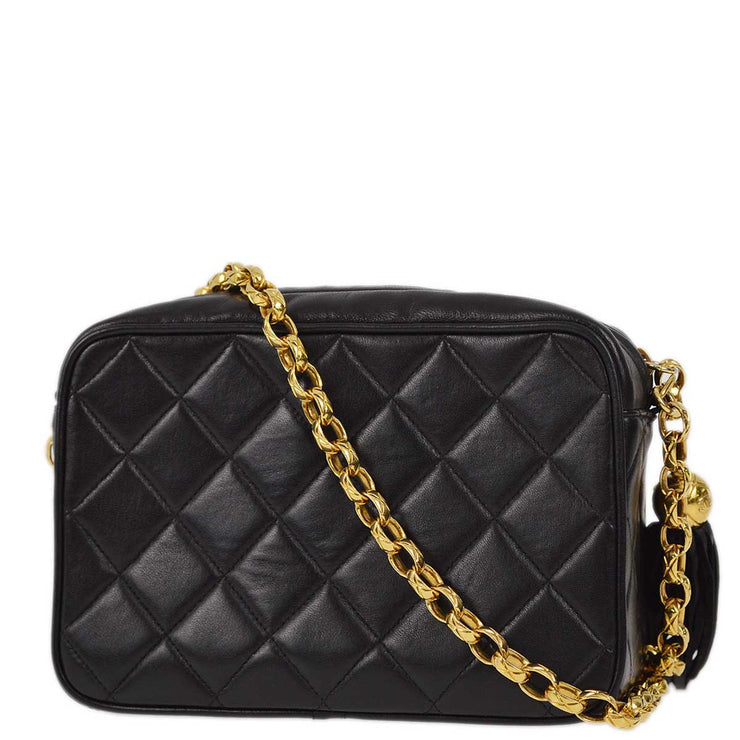 Chanel 1991-1994 Black Lambskin Camera Bag Mini