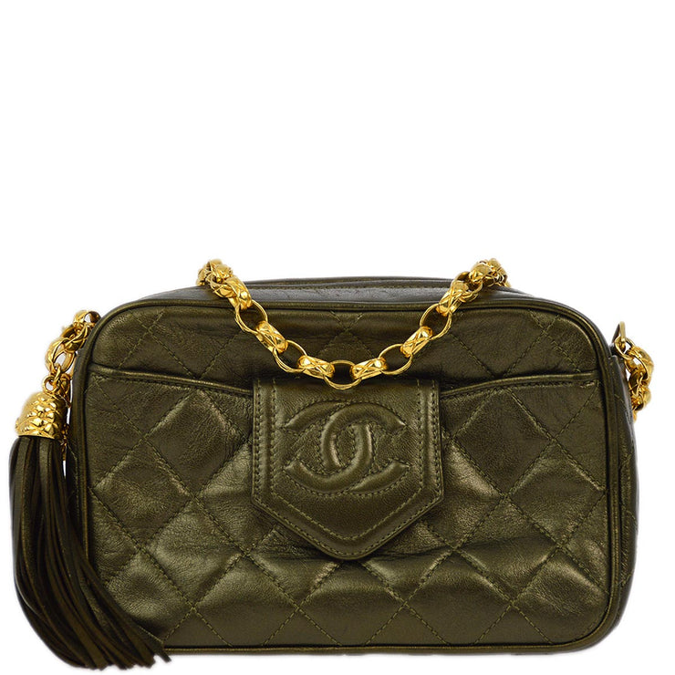 Chanel 1989-1991 Bronze Lambskin Camera Bag Mini