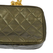 Chanel 1989-1991 Bronze Lambskin Camera Bag Mini