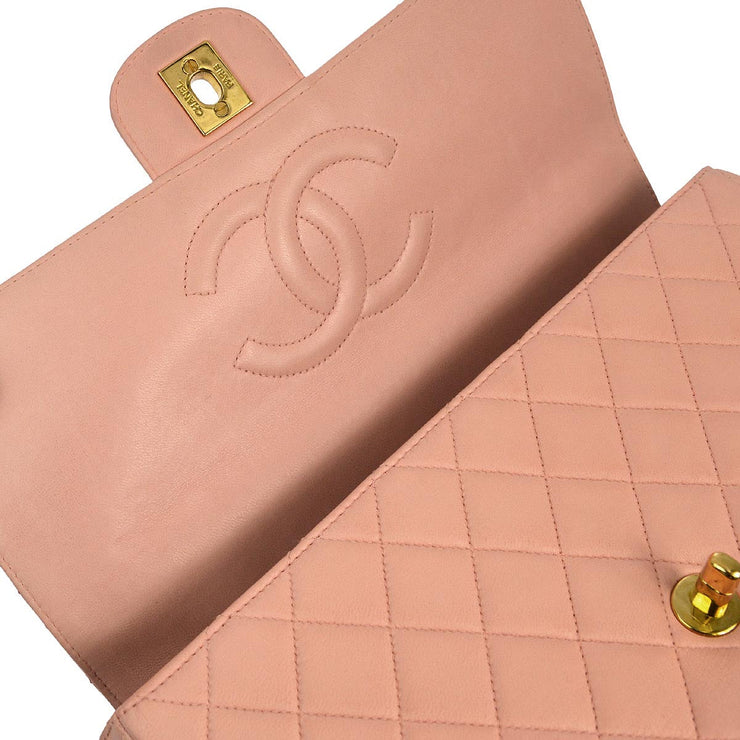 Chanel 1994-1996 Pink Lambskin Classic Single Flap 2 in 1 Handbag Set