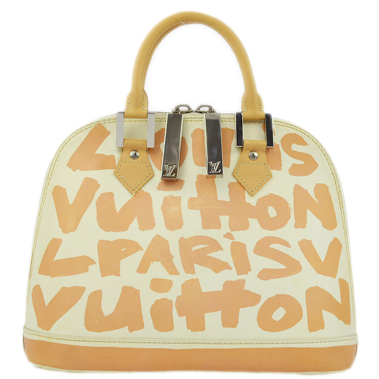 Louis Vuitton 2001 Beige Graffiti Alma MM Handbag M92180