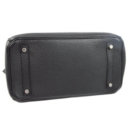 Hermes 2015 Black Taurillon Clemence Birkin 30 Handbag