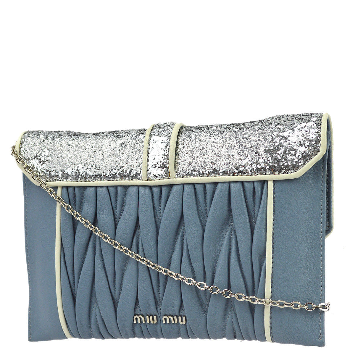 damage Miu Miu Light Blue Shoulder Bag