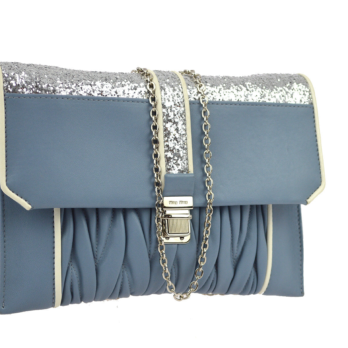 damage Miu Miu Light Blue Shoulder Bag