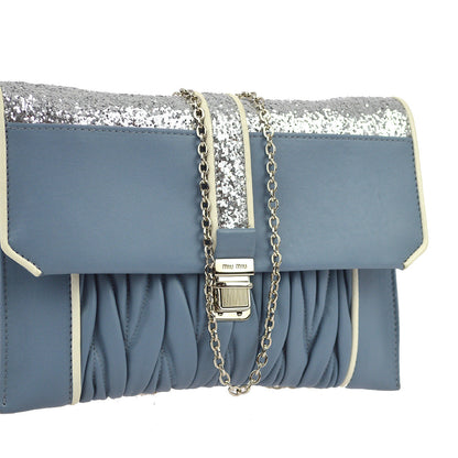 damage Miu Miu Light Blue Shoulder Bag