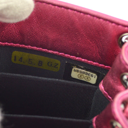 Chanel 2014 Pink Patent Leather Chain Pochette Shoulder Bag