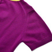 Chanel Ensemble Cardigan Short Sleeve Top Purple