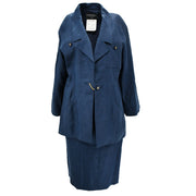 Chanel Setup Suit Jacket Skirt Navy P194 #42