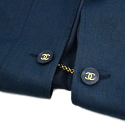 Chanel Setup Suit Jacket Skirt Navy P194 #42