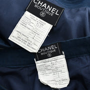 Chanel Setup Suit Jacket Skirt Navy P194 #42