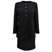 Chanel Setup Suit Jacket Skirt Black P95 #40