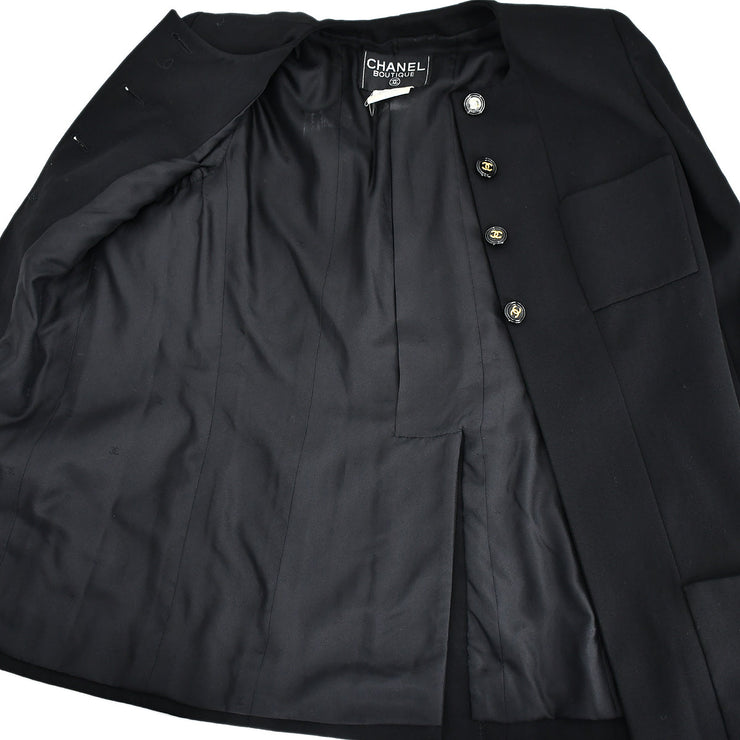 Chanel Setup Suit Jacket Skirt Black P95 #40