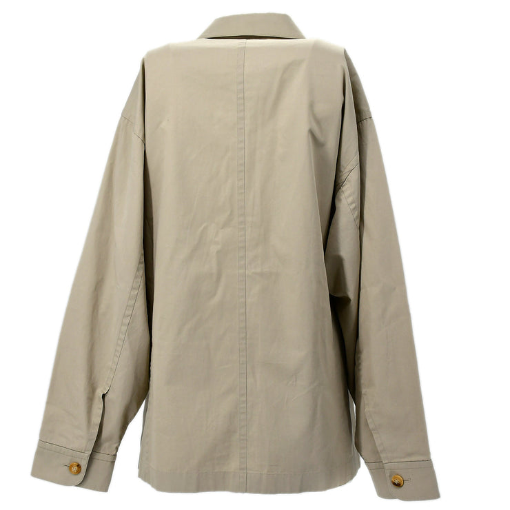 Hermes Single Breasted Jacket Beige #42