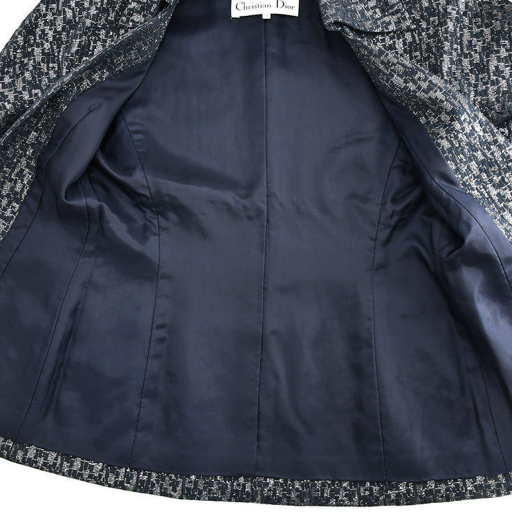 Christian Dior Setup Suit Jacket Skirt Navy #9