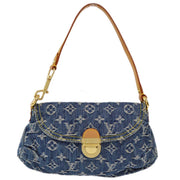 Louis Vuitton 2006 Blue Monogram Denim Mini Pleaty Handbag M95050