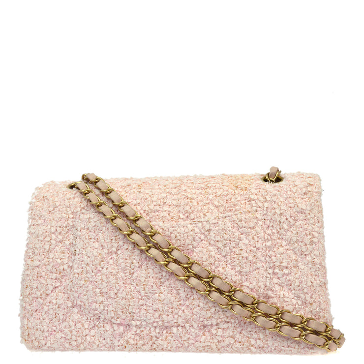 Chanel * 2003-2004 Light Pink Wool Medium Classic Double Flap Shoulder Bag