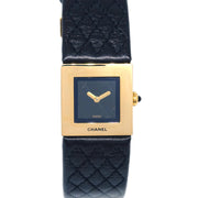 Chanel Matelasse Watch 18KYG Black