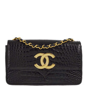 Chanel * 1986-1988 Black Crocodile Chain Shoulder Bag