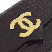 Chanel * 1986-1988 Black Crocodile Chain Shoulder Bag