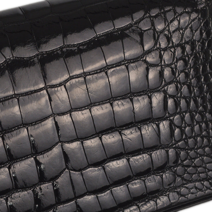 Chanel * 1986-1988 Black Crocodile Chain Shoulder Bag